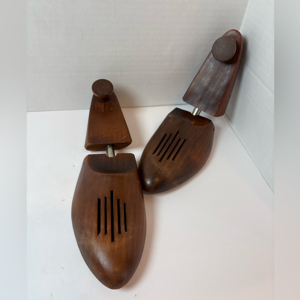 Vintage dark wood shoe tree|horn men’s size large